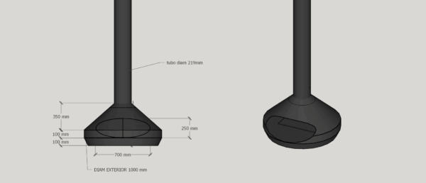 chimenea Andorra a 1 cara op1 cotas