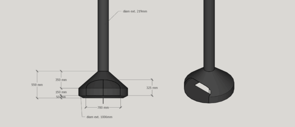 chimenea Andorra a 1 cara op3 cotas